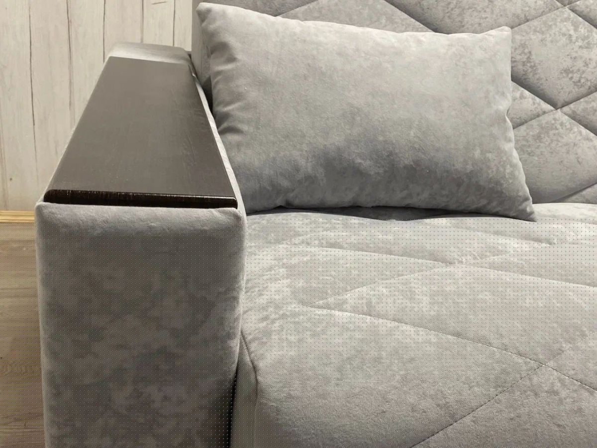 Диван Престиж-15 (НПБ+МДФ) велюр Sensey silver | фото 6