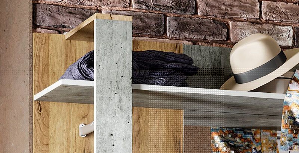 Прихожая Кензо (крафт/бетон) вешалка+шкаф | фото 6