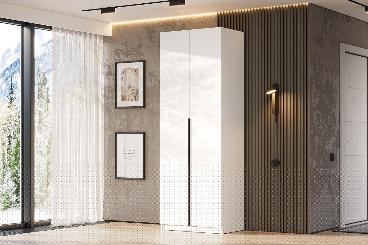 Шкаф ШК-5 + 2 полки (800) Белый текстурный | фото 2