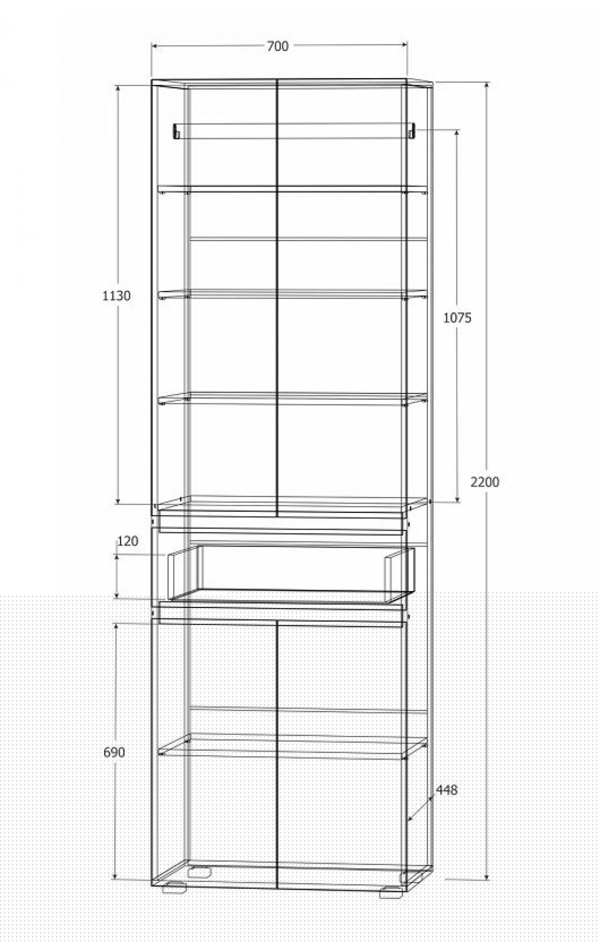 Модульная система Лиана (Дуб Крафт белый/Артвуд темный) | фото 8