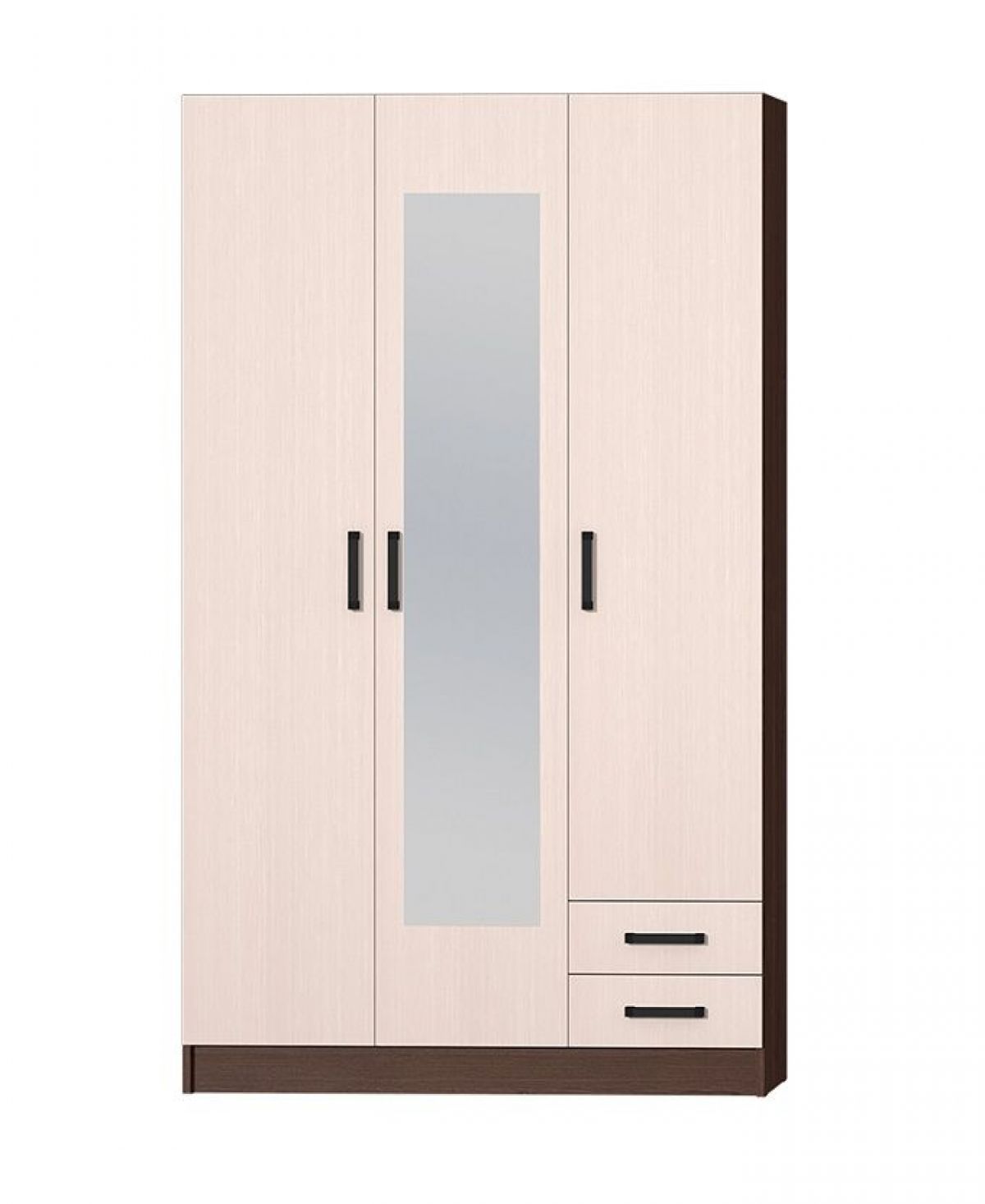 Шкаф распашной Эконом + Зеркало (Венге/Дуб Белфорд) | фото 3
