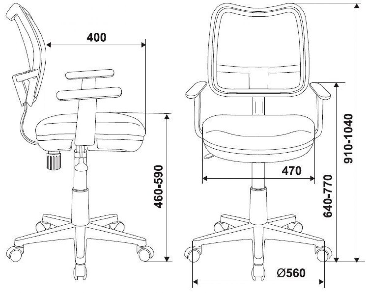 Кресло детское Бюрократ Ch-W797 (сиденье оранжевый TW-96-1 сетка/ткань/ пластик белый) | фото 4