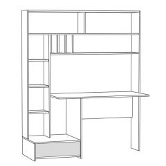 Стол письменный 03.243 Н Лайт (Гикори Рокфорд Натуральный KO86 PW,  Темно - серый U2601) | фото 3
