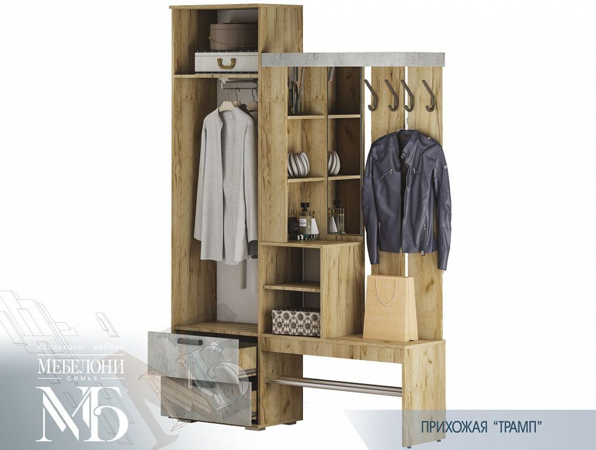 Прихожая Трамп (крафт/бетон) | фото 5