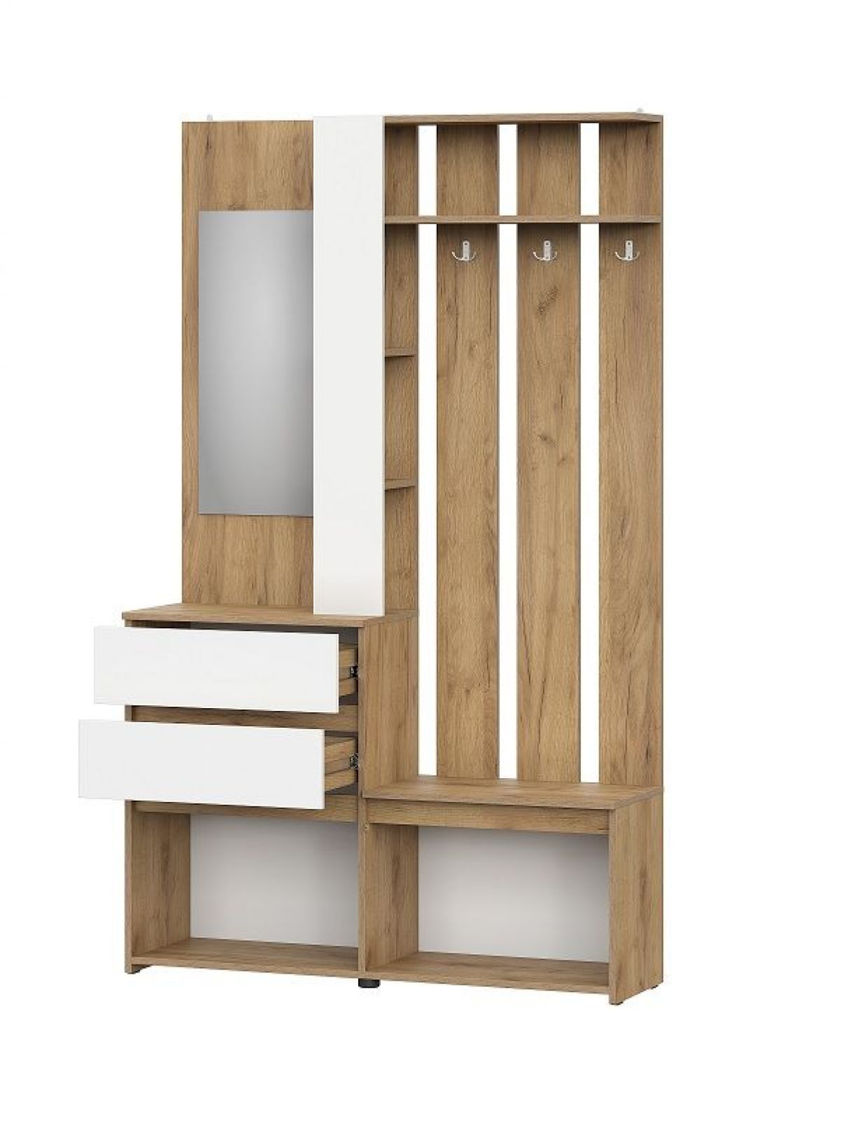 НЕКСТ 1 Вешалка с зеркалом + Шкаф 2-х ств. с ящиками | фото 5