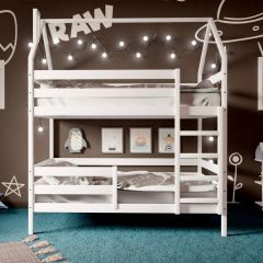 Кровать-домик двухъярусная 80*190 Белый | фото 2
