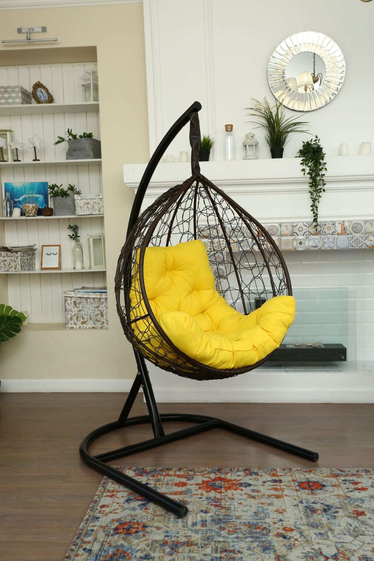 Подвесное кресло-кокон Бароло (коричневый/черный) | фото 4