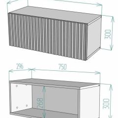 Тумба подвесная под ТВ LINES MTV1-MA 750 Белый глянец (Белый-M 10.1.1) | фото 2