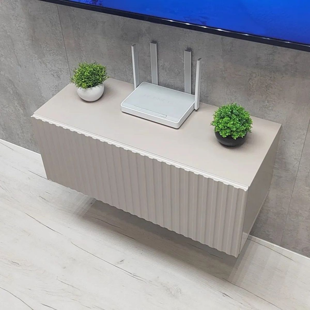 Тумба подвесная под ТВ LINES MTV1-MA 750 Бежевый (Леда-М 10.1.5) | фото 6