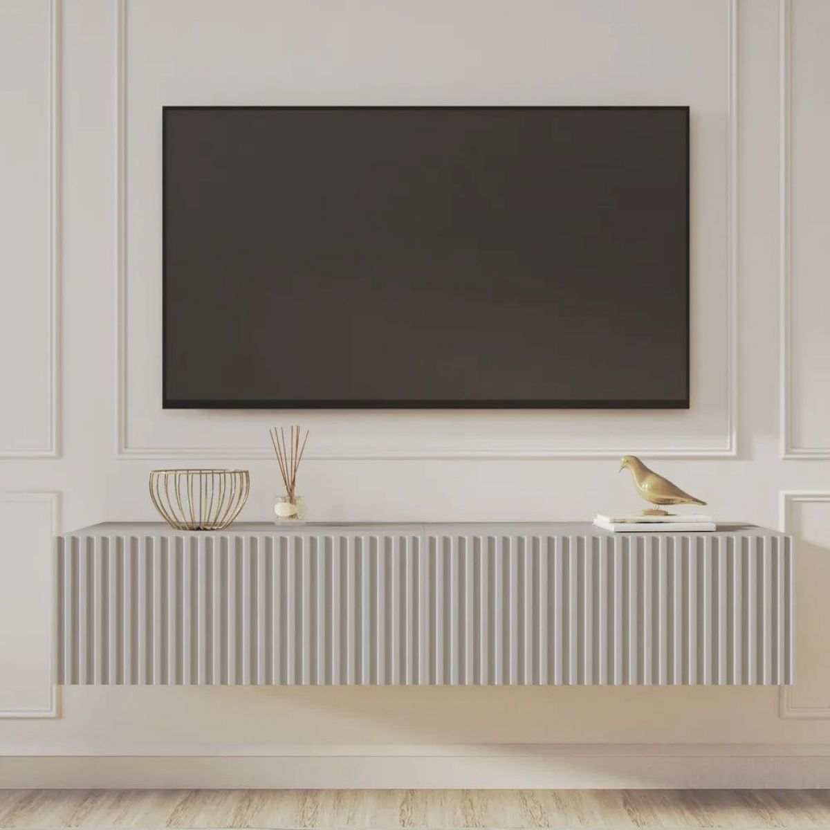 Тумба подвесная под ТВ LINES MTV1-MA 750 Бежевый (Леда-М 10.1.5) | фото 9