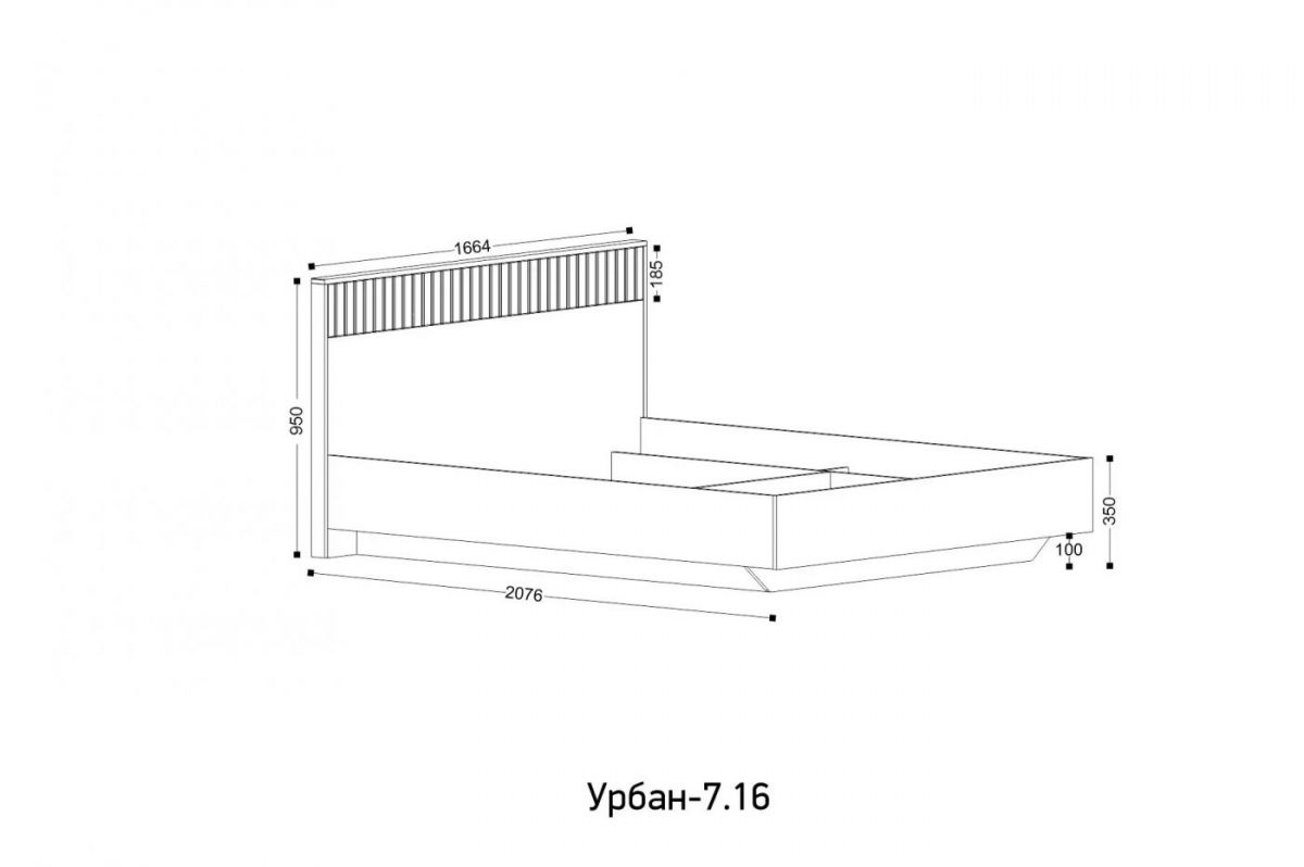 УРБАН - 7.16 Кровать 1600 С ОРТОПЕДОМ | фото 2