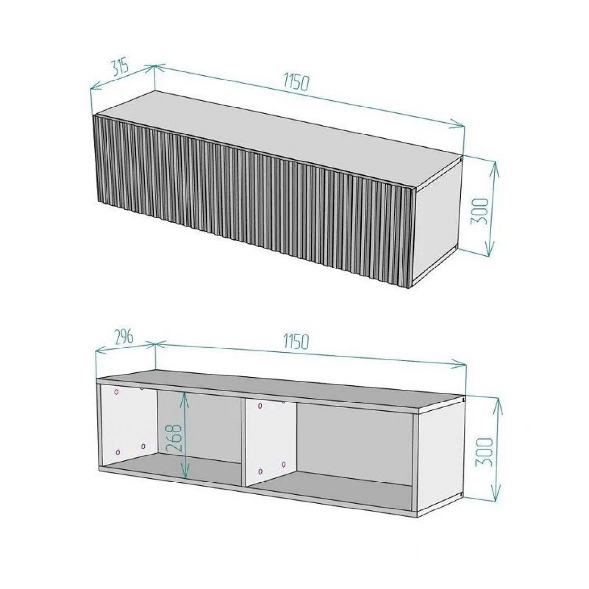 Тумба подвесная под ТВ LINES MTV4-MA 1150 Бежевый (Леда-М 10.1.5) | фото 4