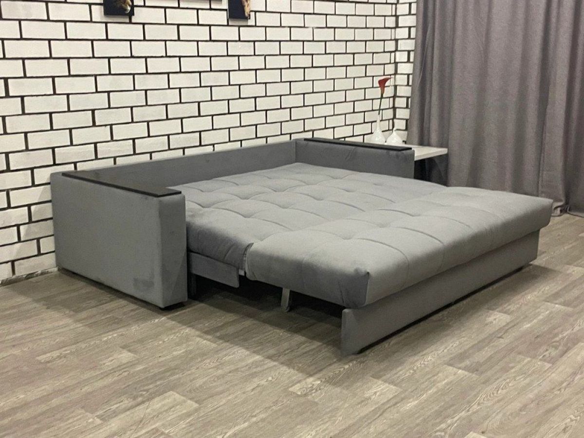 Диван Аккордеон 1280*2000 НПБ подлокотник ПРЯМОЙ накладки МДФ | фото 2