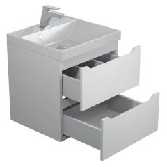 Тумба с раковиной Uperwood Tanos 50 см, подвесная, белая матовая | фото 2