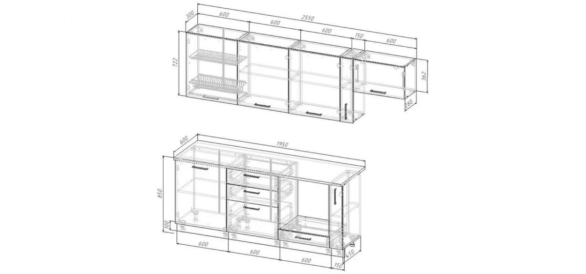 Кухонный гарнитур Антик 2550 (Стол. 38мм) | фото 2