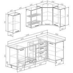 Кухонный гарнитур Антик 2200*1000 (Стол. 38мм) | фото 2