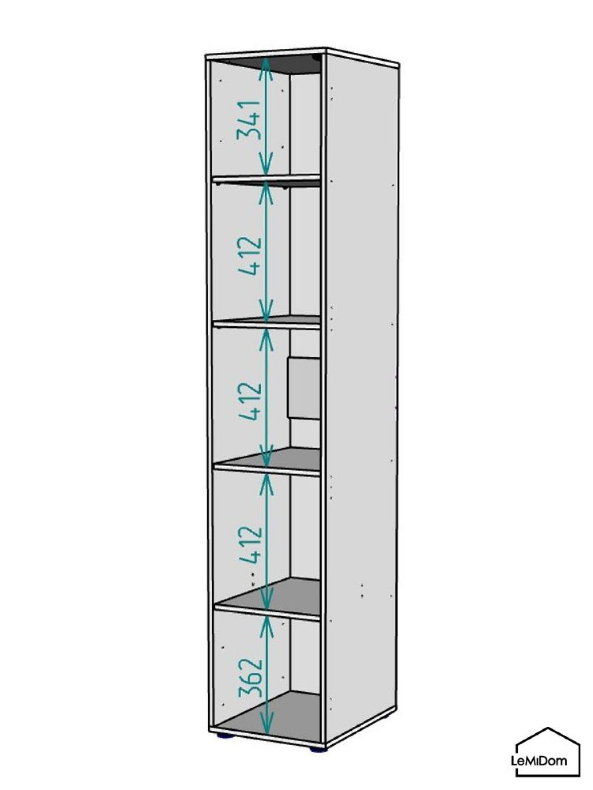 Шкаф Linnea MHR-1PO-2 2050х400х510 (Белый-М 11.1.2) | фото 3