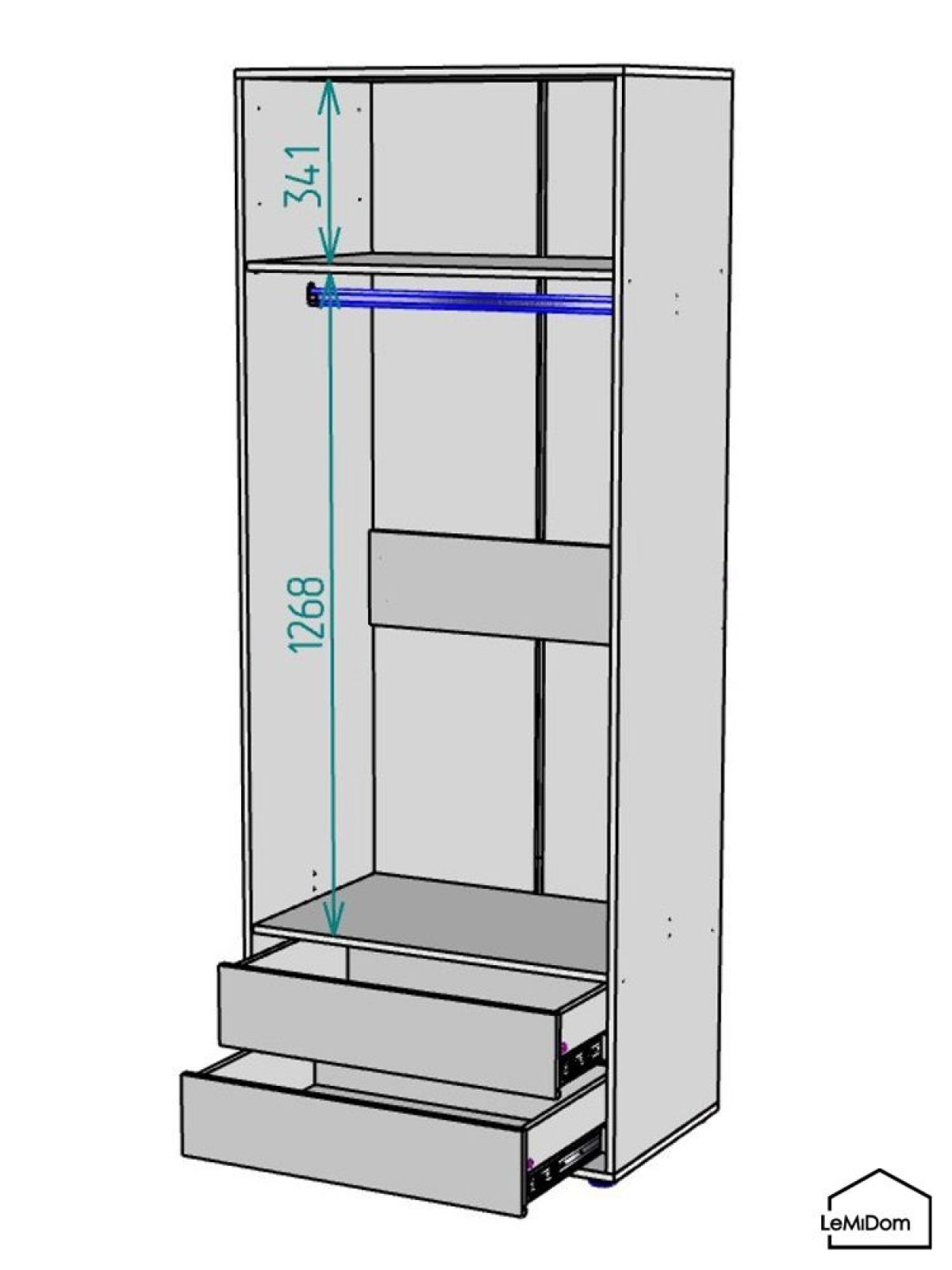 Шкаф Linnea MHR-2-3 2050х800х510 (Белый-М 11.1.2) | фото 3