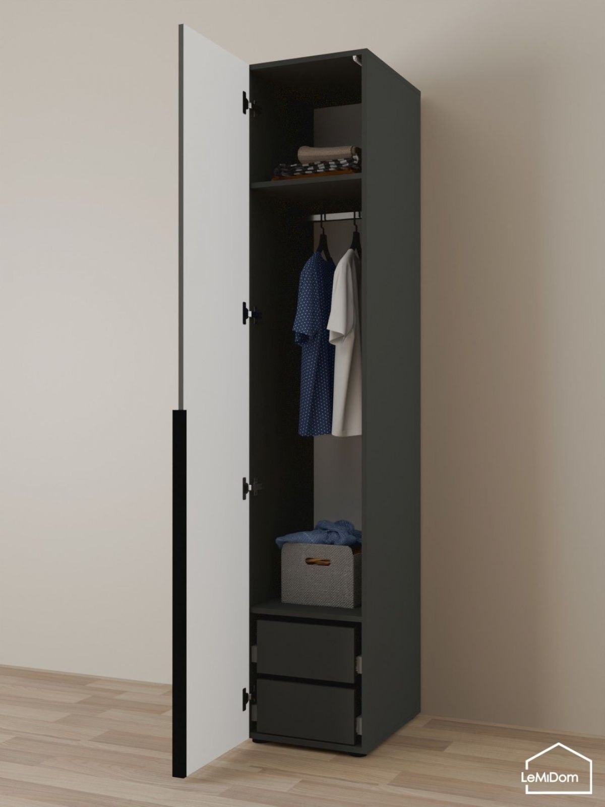 Шкаф Linnea MHR-1-3 2050х400х510 (Графит-М 11.1.25) | фото 5