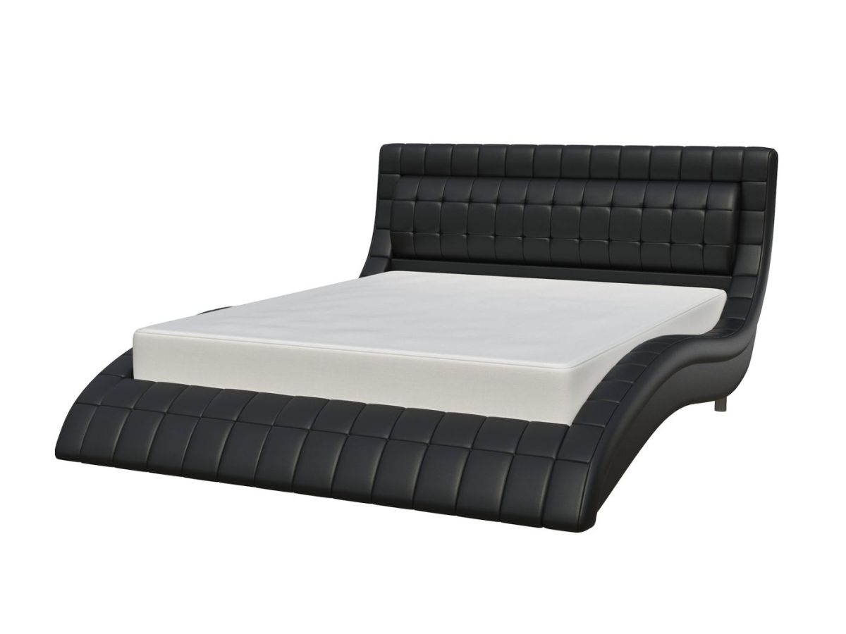 ВИРГИНИЯ Кровать 1600 с ПМ (экокожа черная) | фото 2