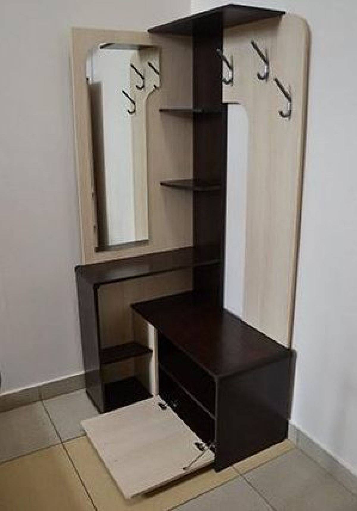 Вешалка "Антре" (венге/вудлайн кремовый/профиль венге/зеркало) | фото 5