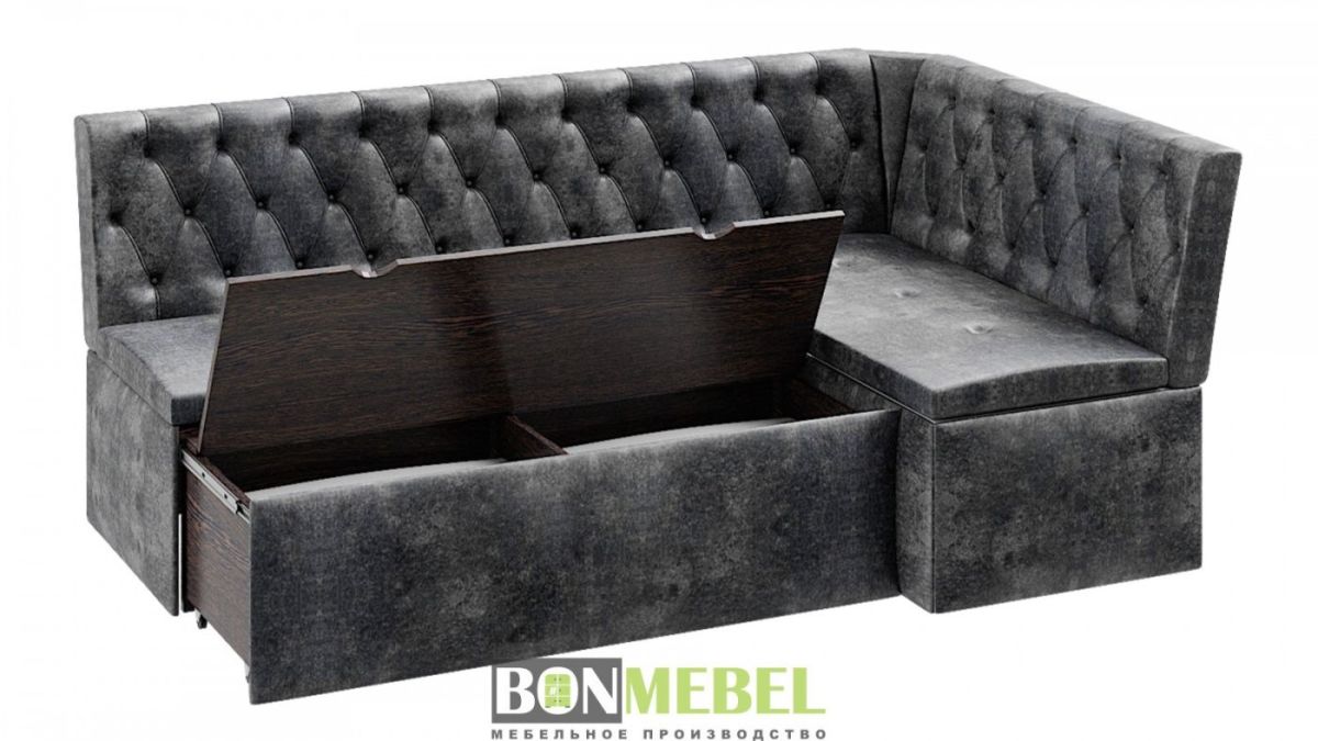 Скамья угловая со спальным местом "Квадро" тип 1 Классик исп. 2 (темно-серая) | фото 3