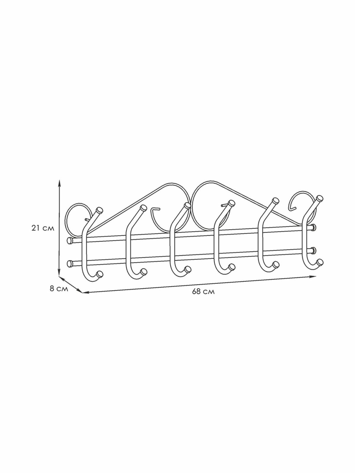 ВНА 201 Ч Вешалка настенная "Ажур 6" Черный | фото 2