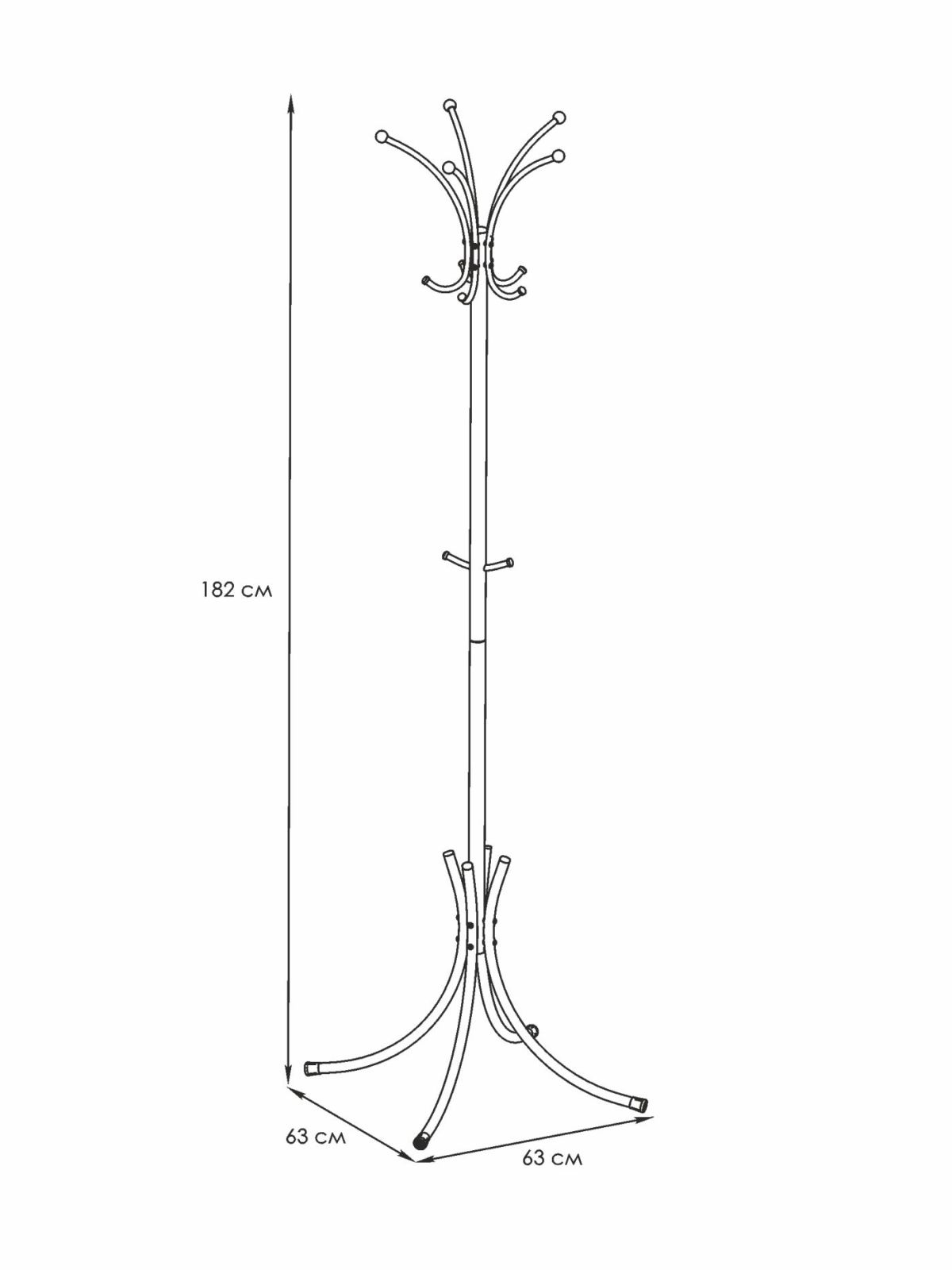 ВНП 366 Ч Вешалка напольная "Корона" (разборная)  Черный | фото 2