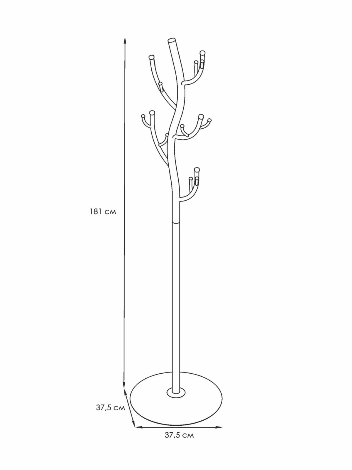 ВНП 211 Ч Вешалка напольная "Дерево" Черный | фото 2