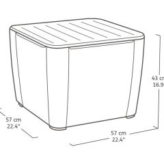 Стол-сундук Лузон Плюс (Luzon Plus Flat Wicker), графит | фото 2